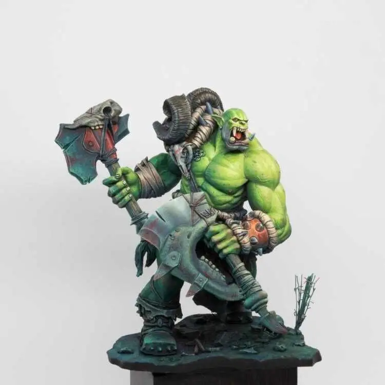 

Unassambled 1/24 75MM ancient Orc Templar with big base 75MM Resin figure miniature model kits Unpainted
