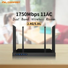 Comfast 1750 Мбит/с гигабитный wifi роутер 500 мВт Высокая мощность беспроводной Крытый AP 802.11ac двухдиапазонный openwrt poe маршрутизатор+ 6* 6dBi антенны