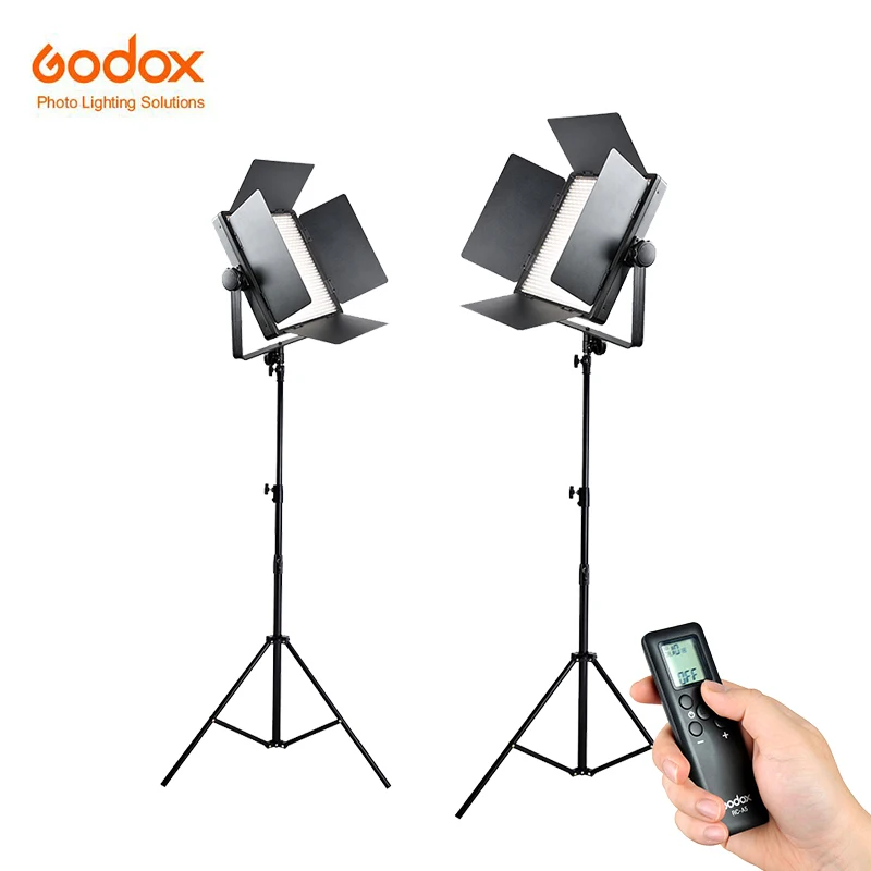 

Godox 2pcs LED1000W kit LED video light Panel Lighting Remote Control for Photography Studio Camera Camcorder White version