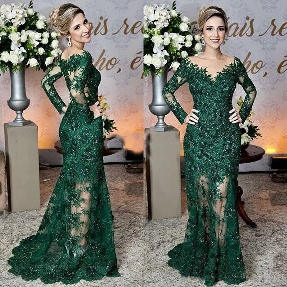 Dark Green Mother of the Evening Dresses Lace Applique Prom Gown | Свадьбы и торжества