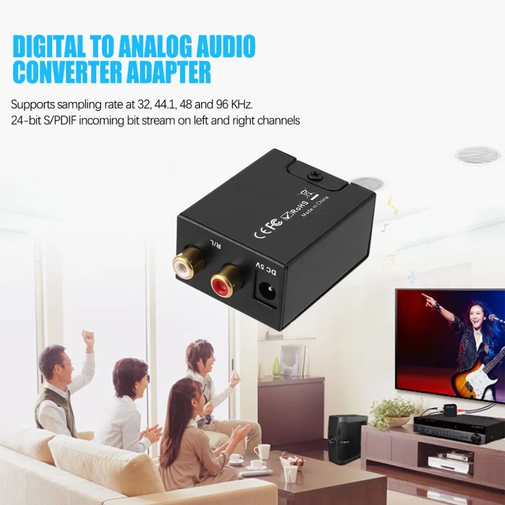 

Digital To Analog Audio Converter Digital Optical Coaxial RCA Toslink Signal to Analog Audio Converter Adapter For DVD TV Theate