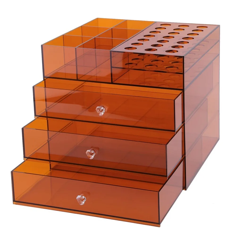 

Large Acrylic 4 Tiers Makeup Organizer Storage Box Drawer Holder Cosmetic Jewelry Display Collecting Storing Lipstick Holder Box