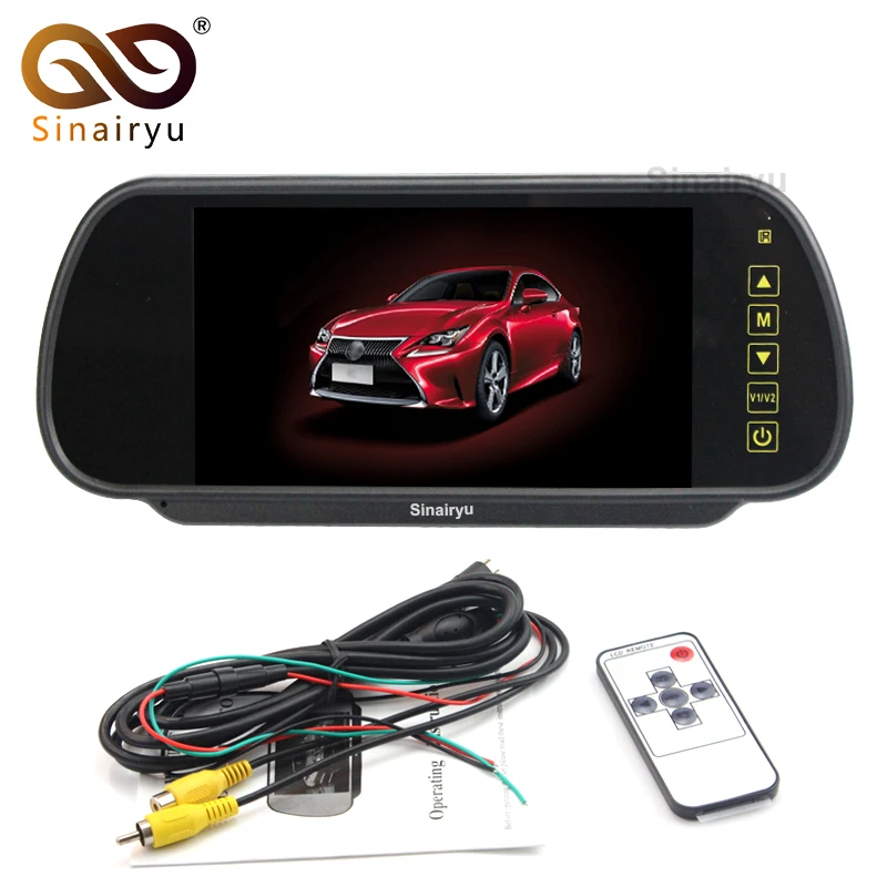 

7 Inch Color TFT LCD Widescreen Touch Button Car Rearview Mirror Monitor 7'' Parking Reverse Rear view Monitor 2CH Video Input