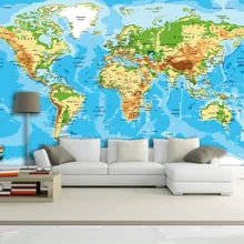 [Самоклеящаяся] 3D Карта мира волна 067 настенная бумага настенная печать настенные наклейки