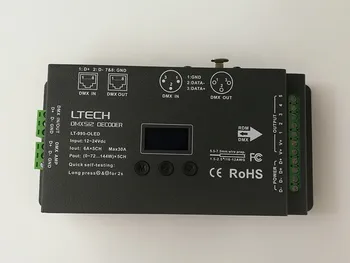

2019 Led Controller LTECH LT-995-OLED LED DMX Decoder Controller DC12-24V input;6A*5CH Max 30A 720W output RGB/RGBWXLR-3/RJ45