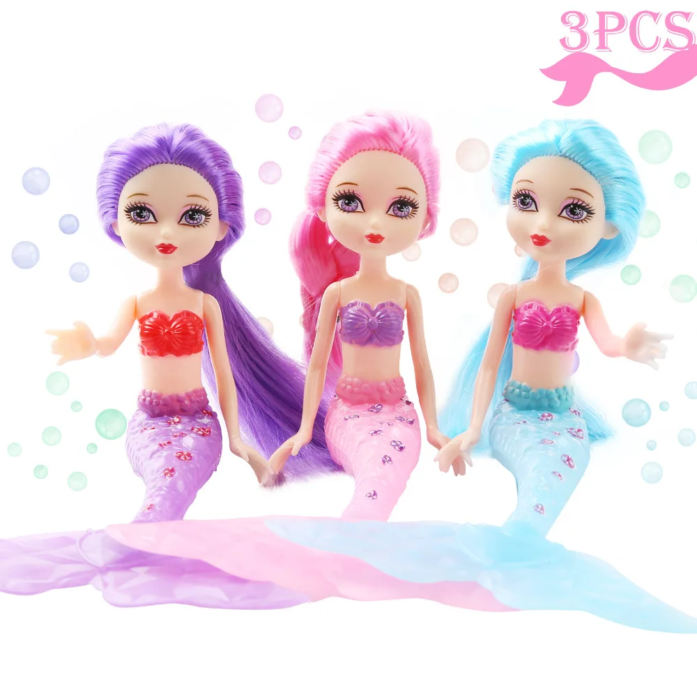 Mini Mermaid Baby Dolls & Accessories Colorful Tail Rainbow Light Up