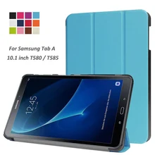 Voltear Soporte Plegable de Cuero Ultra Delgada de la PU Funda protectora de La Piel para samsung galaxy tab a 10.1 pulgadas t585 t580 tablet accesorios