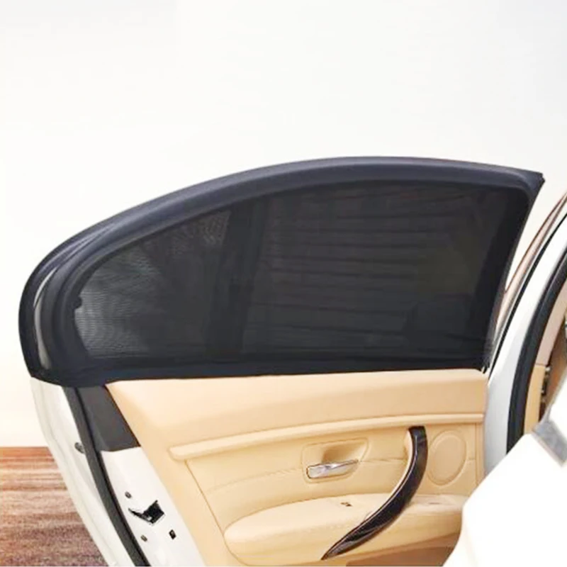 

2pcs Car Window Cover Sunshade Curtain Front/Behind Windows UV Protection Shield Sun Shade Mesh Solar Mosquito Dust Protection
