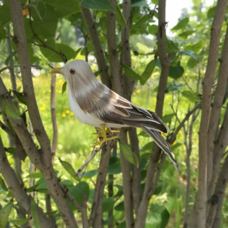 simulation gray feathers sparrow bird model about 12cm handicraft prop home garden decoration gift p0858 | Дом и сад