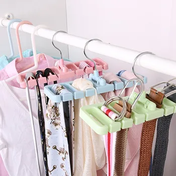 

Creative Multifuction Tie Belt Organizer Wraprobe Space Saver Can Rotating Scarf Hanger Holder Hook Finishing Storage Rack
