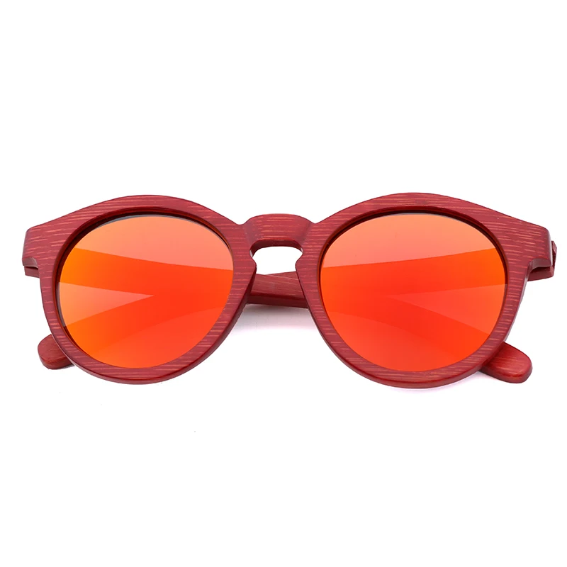 Зеленая защита окружающей среды ручной работы бамбуковые и деревянные очки бамбуковая красная рамка солнцезащитные очки для мужчин и женщин солнцезащитные очки для вождения - Цвет линз: RED