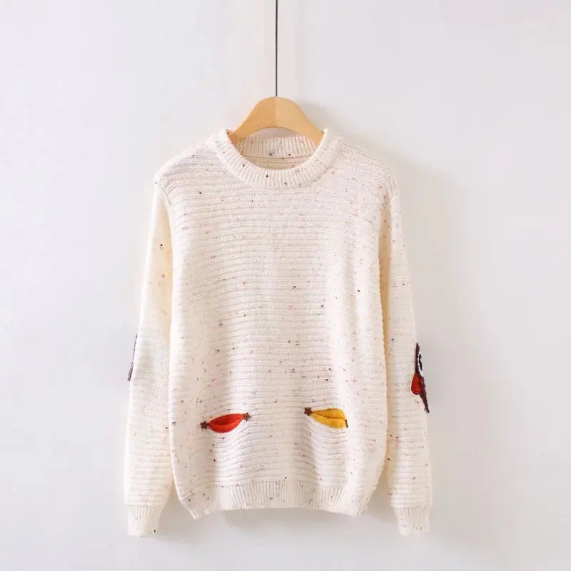 2019 Knitted Sweater And Pullovers Women Winter Cute Cartoon Pattern Female Jumper Long Sleeve Cashmere | Женская одежда