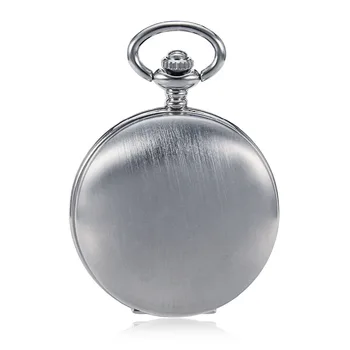 

Fashion Silver Tone Case Steampunk Mechanical Pocket Watch Men Women w/Chain Clock Gifts Vintage Skeleton Pendant Watch