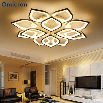 

Omicron Modern LED Ceiling Creative Flowers Light Home Lamp White Black Acrylic Simple Lamps For Living Room Bedroom Lighting