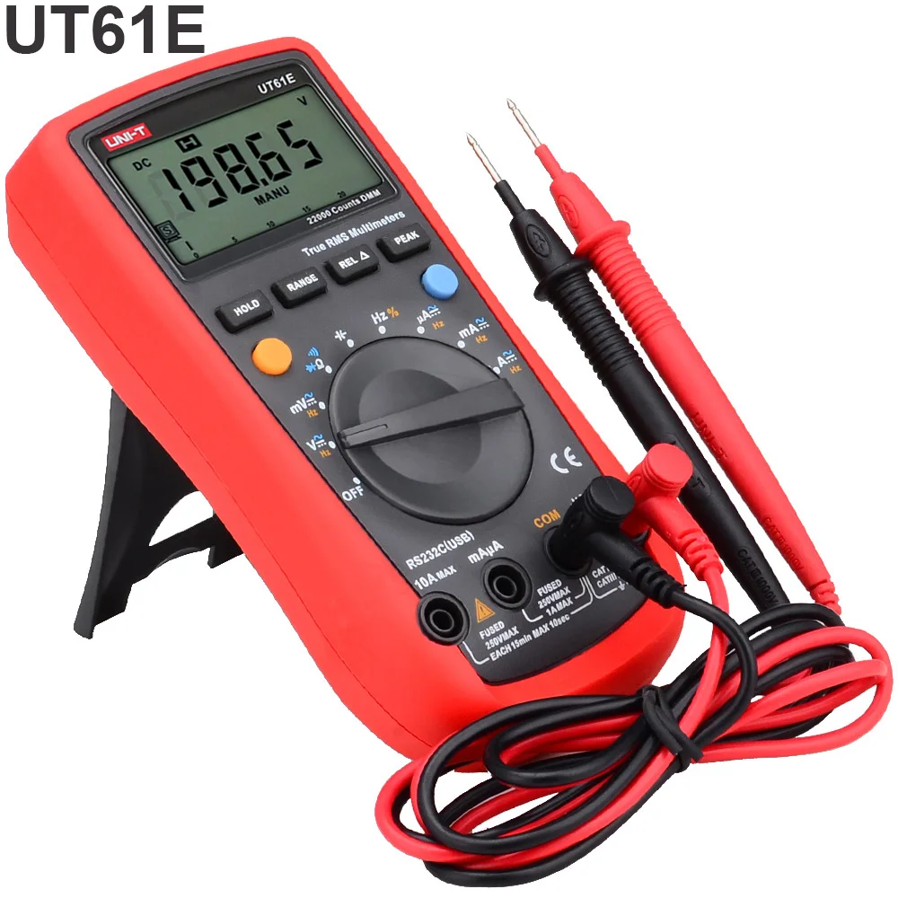

UT61E Auto Range Digital Multimeter High Precision 4.5 Bits AC DC Multimeter +Test Lead Free Shipping with Track Number 12003211