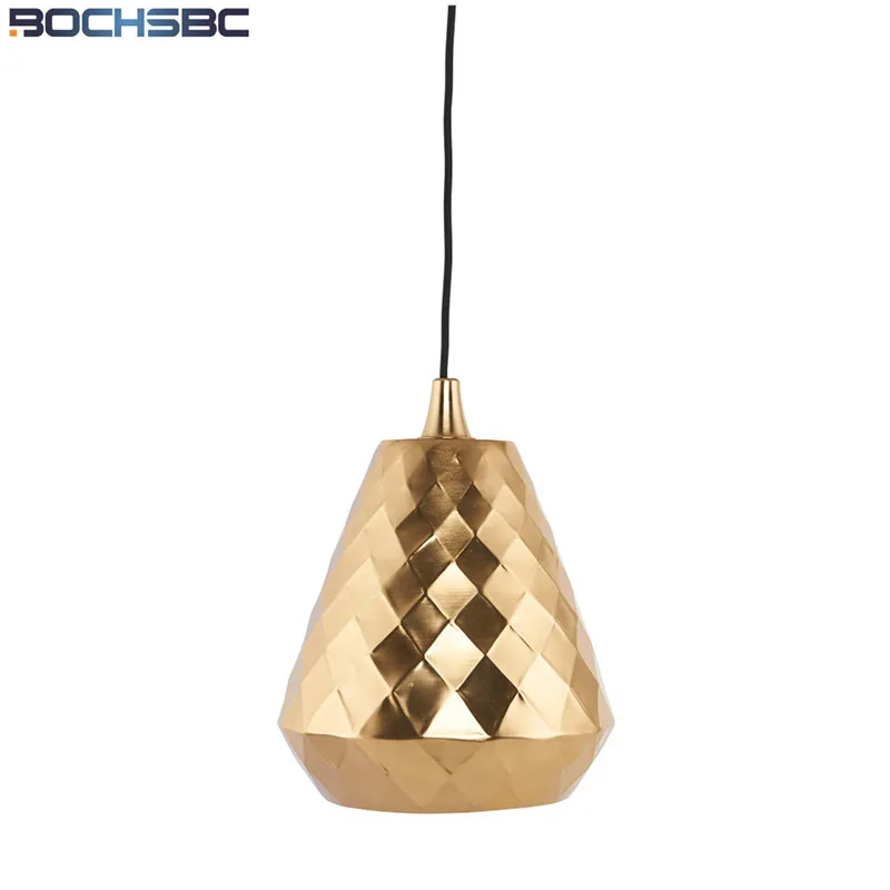 

Nordic Danish House Doctor Aston Geometric Pendant Lights LED Dining Room Lighting Fixtures Gold Metal Rhombohedral Lamp Dia22cm