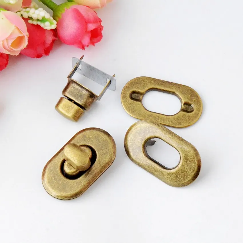 Free Shipping 2 Sets Bronze Tone Trunk Lock Handbag Bag Accessories Purse Snap Clasps/ Closure
