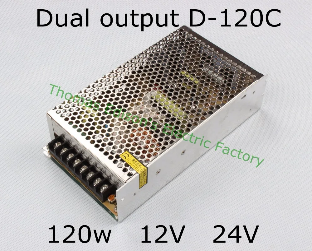 

dual output power supply 120w 12V 24V 12A,5A,6A,4A,5A,2.5A power suply D-120C ac dc converter good quality