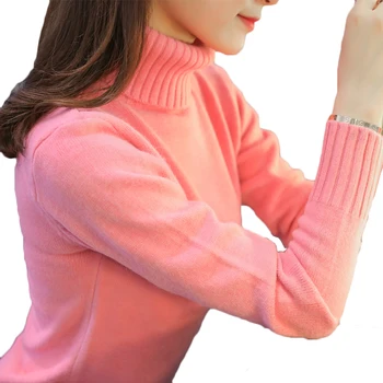 

Autumn Winter New Turtleneck Sweater Women Pullovers And Sweater Female Long Sleeve Knitted Sweater Women Loose Pullover Tops