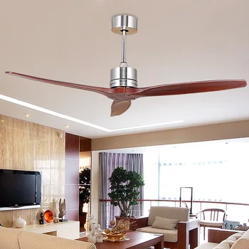 

Modern Ceiling Fan Mute Fan with Simple Hollow Wooden Blades Home Decoration Remote Control 52 Inch Brown