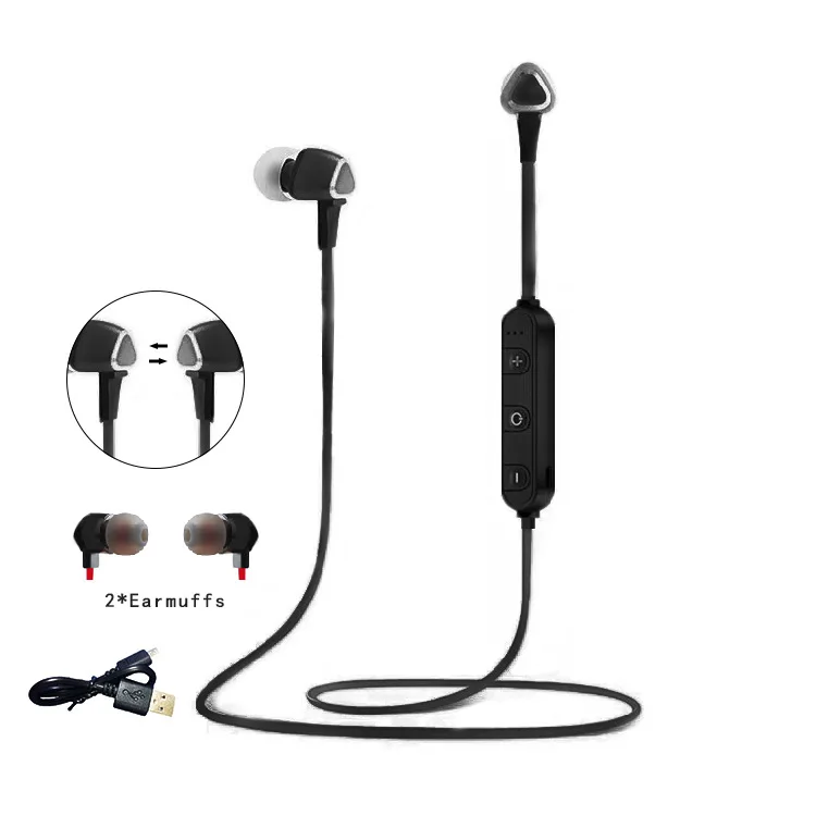 

M9 Bluetooth Headset Neck-in-ear Type High Triangle Metal Magnetic Absorption Wireless True Stereo Motion Bluetooth Headset