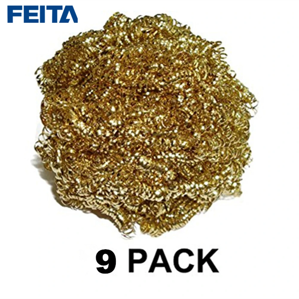 FEITA 9pcs/lot Wholesale Soldering Solder Iron Tip Cleaner Brass
