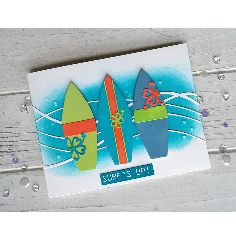 

Surfboard Wave Line Metal Cutting Dies Stencils For DIY Scrapbooking Decorative Embossing Suit Paper Cards Die Cutting Template