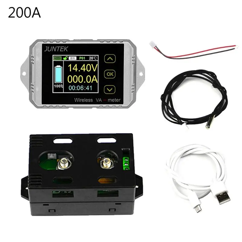 200A ANENG DC120V беспроводной амперметр вольтметр измеритель емкости аккумулятора автомобиля кулометр 50A-300A - Цвет: 200A