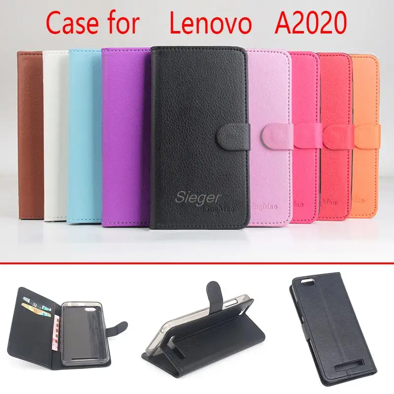 For Lenovo Vibe C A2020 Flip Case Pu Plastic Holder Wallet
