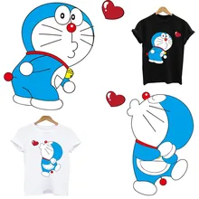 Полоски на одежде наклейки Doraemon патч применение одного железа на для теплообмена-чувствительные патчи полоса аппликация для топы