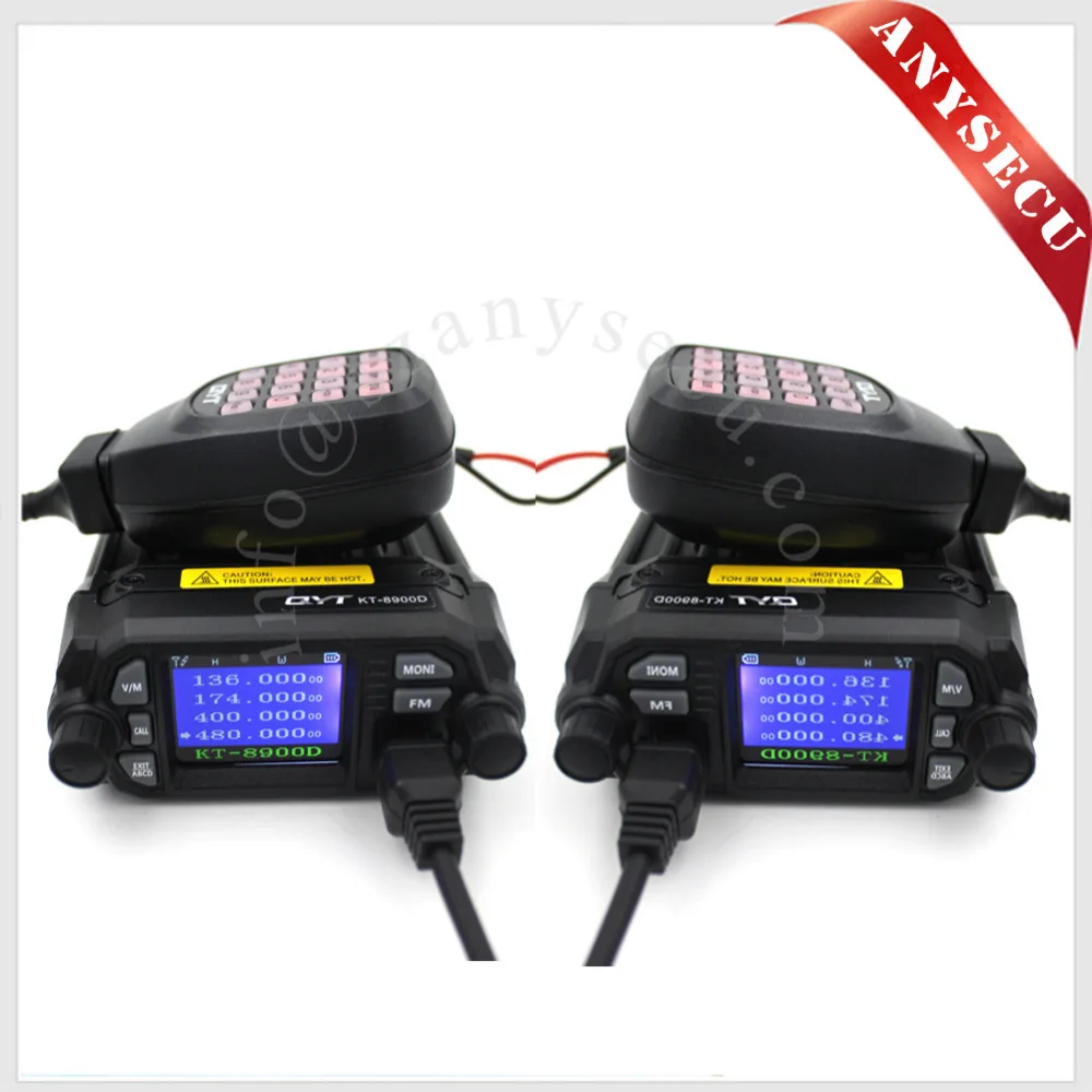 

2PCS NEW Product! Mini car radio QYT KT-8900D 136-174/400-480MHz dual band quad dsiplay 25W mobile transicever KT8900D