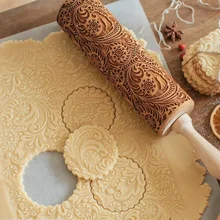 Рождественская тисненая скалка для выпечки печенья лапши печенье, фондан, пирог, тесто Выгравированный роллер олень; Снежинка