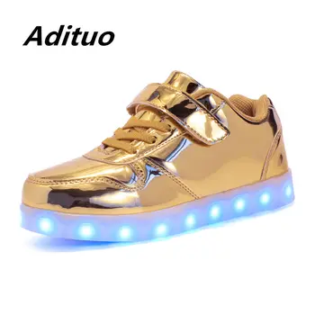 

2018 Autumn Winter Kids Multicolor Led Shoes Fashion Comfortable Girls Glowing Sneakers Top Quality Boys Luminous Casual Shoes