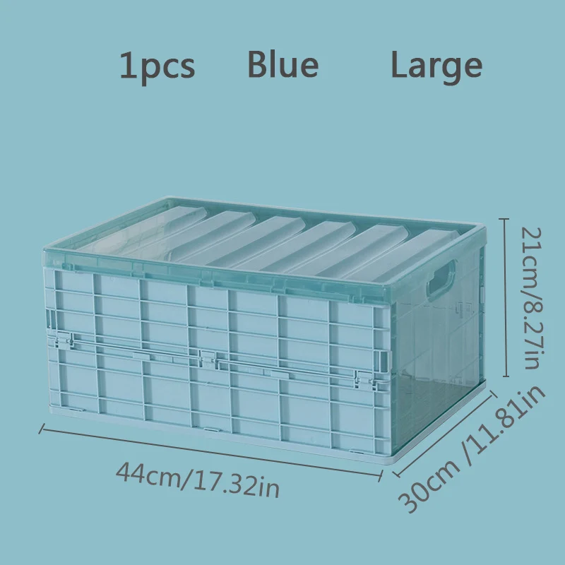 Большая складная коробка для хранения пластиковая ткань Органайзер чехол Крытая Коробка для хранения настольная коробка для хранения автомобиля шкатулка для дома ящик для посуды - Цвет: Blue-L