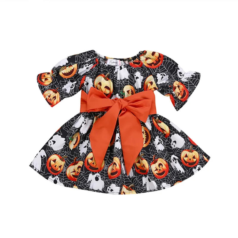Toddler Baby Children Kids Girls Dress Festival Halloween Party Pumpkin