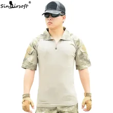 SINAIRSOFT Военная камуфляжная Лоскутная футболка тактический одежда для охоты дышащий Открытый Туризм Альпинизм Бег Рубашка