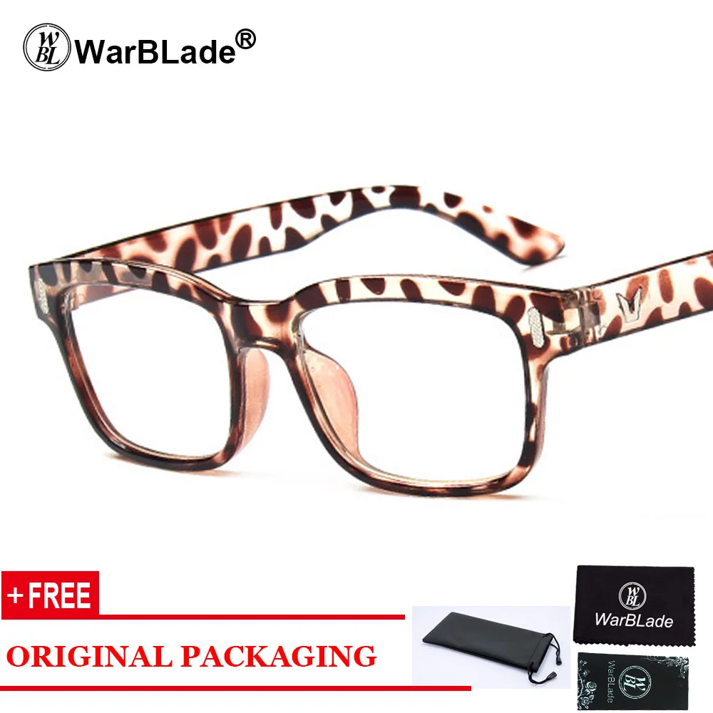 Retro Rectangle Eyeglasses Optical Frames Clear Lens Black Glasses Leopard Square Eyewear Spectacle Frames For Women Men