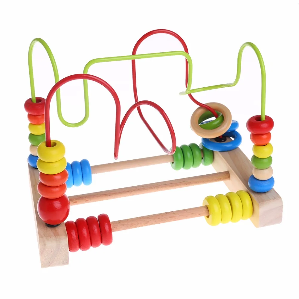 Educational Baby Kids Wooden Toddler Toys Circle Bead Maze Intelligence Toys Gift For Children Kids Educational Baby Kids Wooden Toddler Toys Circle Bead Maze Intelligence Toys Gift For Children Kids