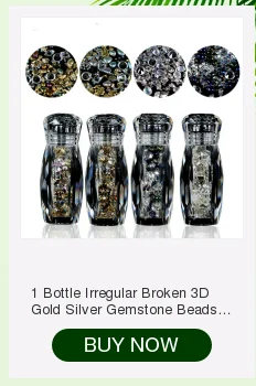 1 бутылка нерегулярные сломанные 3D цвета: золотистый, серебристый драгоценный бисер ногтей кристаллов AB стразами и клепками инструмент для