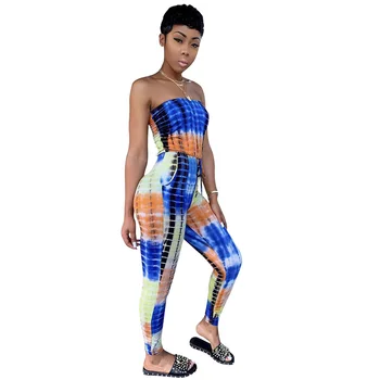 

Summer Casual Rompers Womens Jumpsuit Full Length African Print Sexy Bodycon Jumpsuit Female Strapless Skinny Jumpsuit Overalls