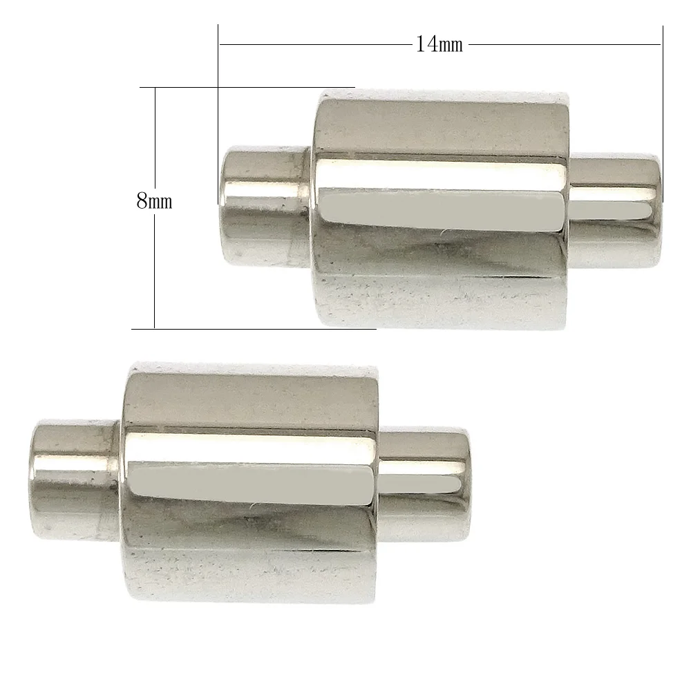 

Stainless Steel Magnetic Clasp, Column, original color, 14x8mm, Hole:Approx 2mm, 10PCs/Lot, Sold By Lot