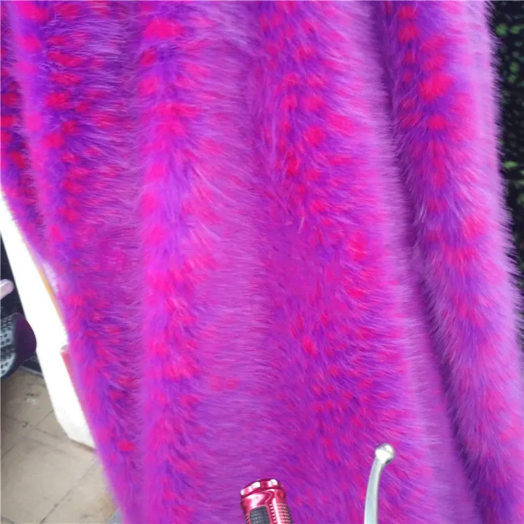 Ананас Цветок лисы мех пятнистый лисий мех двухцветный лисий мех модное пальто шерсть ткань лисий мех