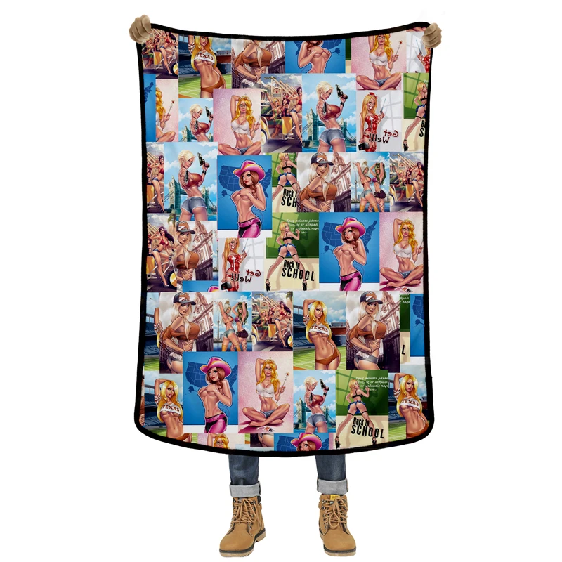 

EHOMEBUY 2018 Fashion 3D Blanket Beautiful Beaty 3D Print Adults Flannel Quality Cover Comfortable Personalized Funny