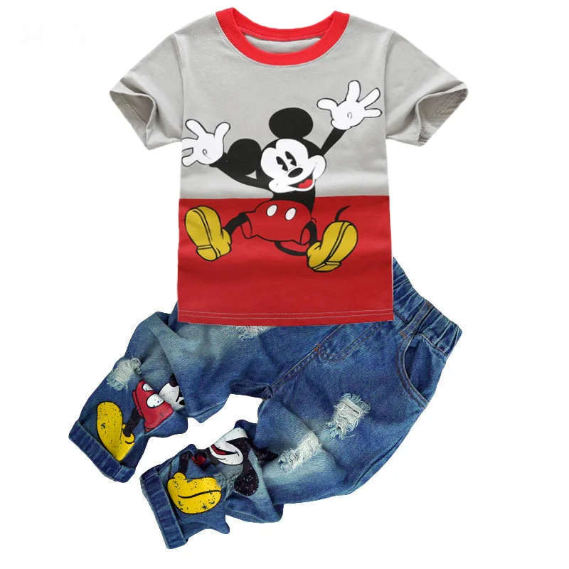 Children S Clothing Set 2017 Autumn Summer Baby Girl Boys Sport Cartoon T Shirt Jeans Trousers
