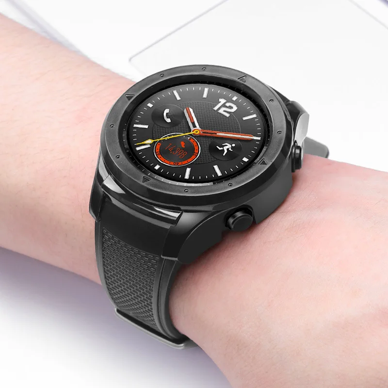 Чехол для часов для huawei Watch 2 сменный корпус силиконовый защитный чехол с защитой от царапин чехол для huawei - Цвет: Черный