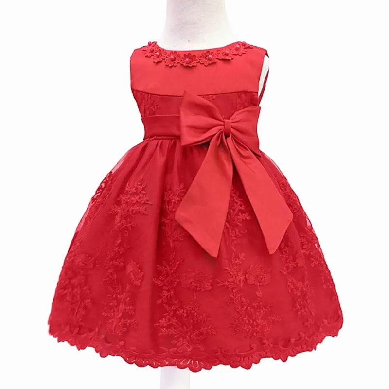 Keelorn/ Платье для маленьких девочек новое хлопковое детское платье кружевное платье принцессы малышей в возрасте 1 года фон для фотографий на день рождения для маленьких девочек одежда для детей - Цвет: AZ2006 Red
