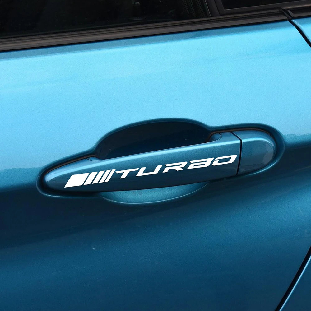 Reflective Vinyl Decal Door Handle Doorknob Turbo Logo Stickers For Benz Mercedes Amg sport W211 W204 W210 W205 C63 CLA CLE AMG |