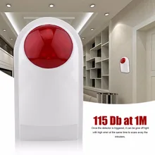 Проводная сигнализация наружная Водонепроницаемая Вспышка Сирена звук стробоскоп Вспышка Сирена 115 дБ для Wif GSM PSTN домашняя охранная сигнализация