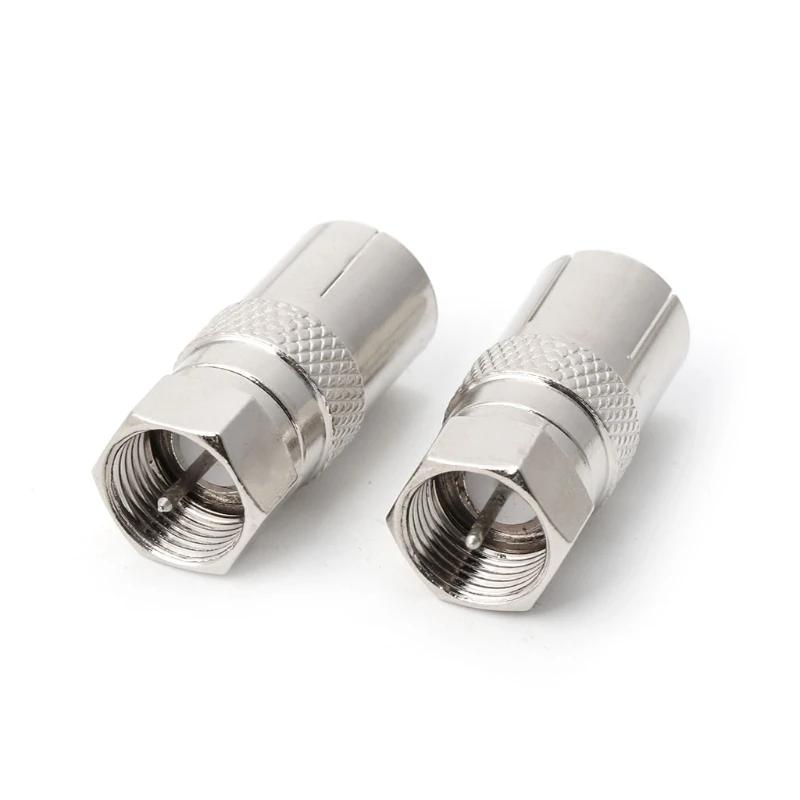 

2Pcs F Type Male Plug Connector Socket to RF Coax TV Aerial Female RF Adapters #Sep.07