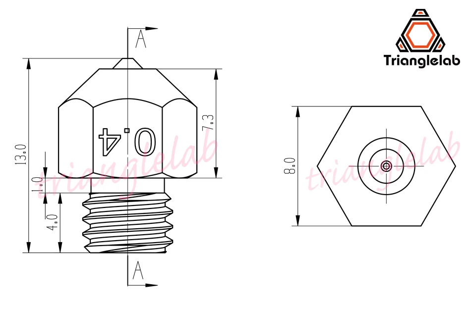 Trianglelab высокой температуры MK8 ruby сопла 1,75 MM совместим с специальные материалы PETG ABS пей PEEK нейлон и т. д. ruby сопла